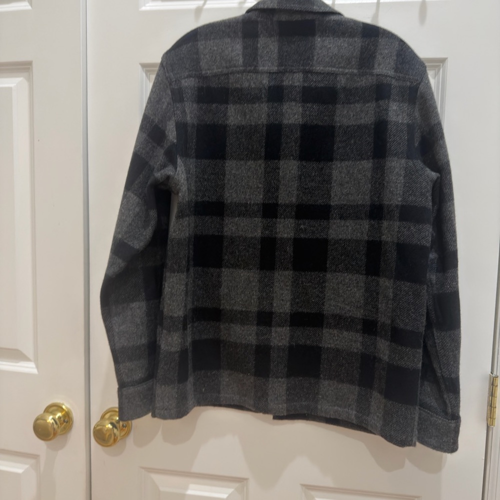 RRL Ralph Lauren Men's Gray and Black Plaid Shirt Jacket - Picture 5 of 10